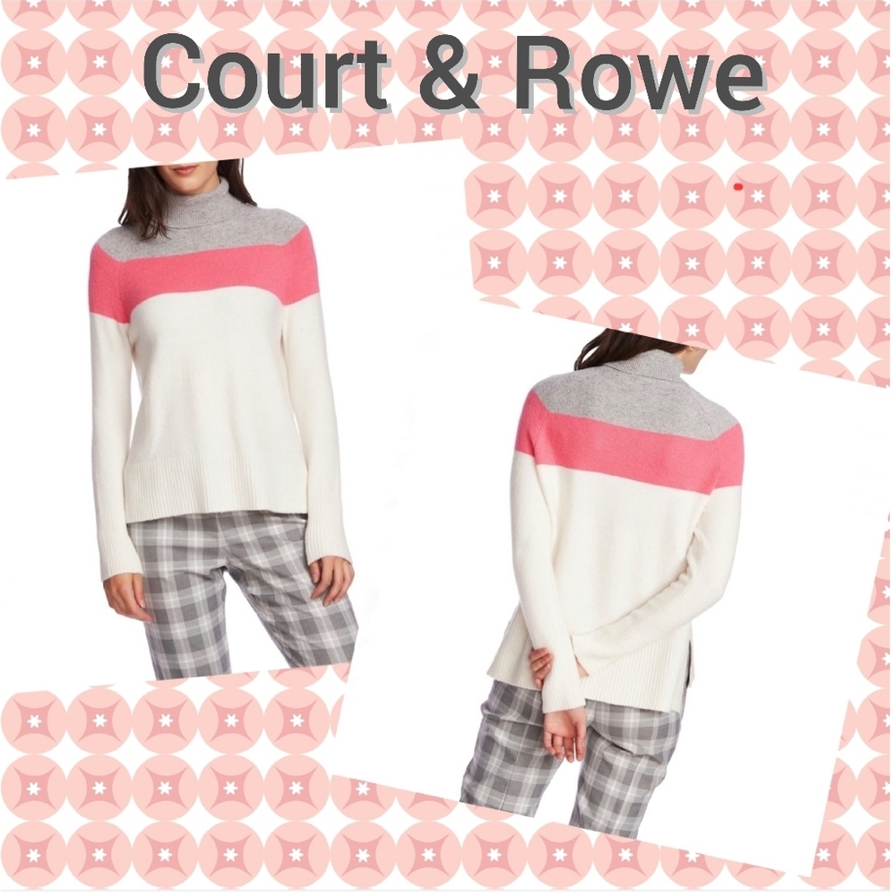 Court & Rowe Colorblock Turtleneck Sweater